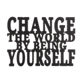 Creative Nameplate – Change The World | Motivational Desk Decor | Desk Plate for Office, Study Table & Home | Pack 1