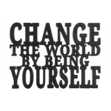 Creative Nameplate – Change The World | Motivational Desk Decor | Desk Plate for Office, Study Table & Home | Pack 1