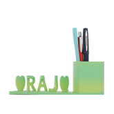 Dual Illusion Nameplate with Pen Stand | Handcrafted Desk Organizer | Personalized Nameplate with Pen Holder | Compact Office Desk Decor & Gift | Pack 1