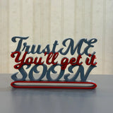 Creative Nameplate – Trust Me | Fun & Motivational Desk Decor | Customizable Door & Shelf Accent | Gift for Office & Home Use | Pack 1