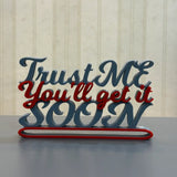 Creative Nameplate – Trust Me | Fun & Motivational Desk Decor | Customizable Door & Shelf Accent | Gift for Office & Home Use | Pack 1