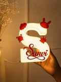 Personalized Baby Birth Details LED Name Lamp | Custom Initial Night Light