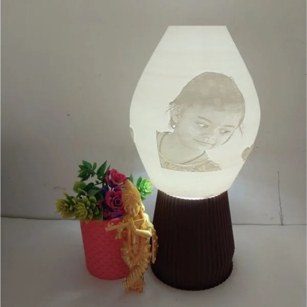 Exquisite Personalized Table Lamp – Custom Ceramic LED Lamp | Handcrafted Artisanal Lighting | Elegant Bedside & Study Table Decor | Personalized Names & Messages | 25 CM Designer Home & Office Lamp