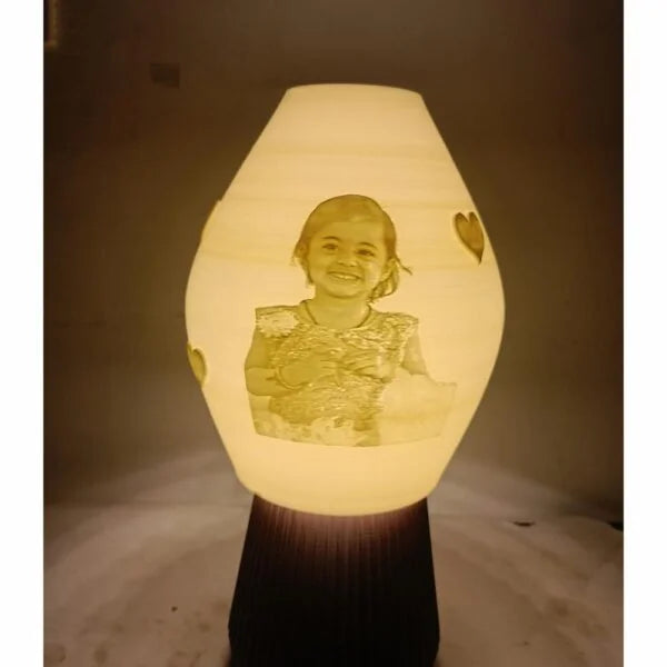 Exquisite Personalized Table Lamp – Custom Ceramic LED Lamp | Handcrafted Artisanal Lighting | Elegant Bedside & Study Table Decor | Personalized Names & Messages | 25 CM Designer Home & Office Lamp