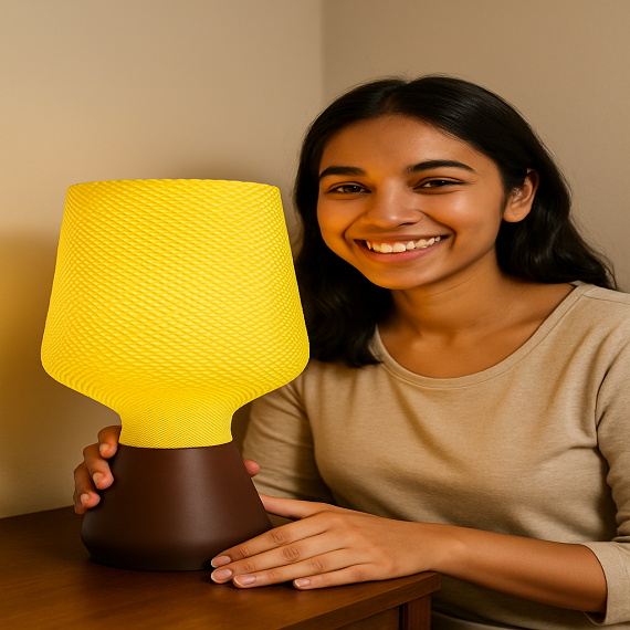 MITRAYAA Designer Table Lamp - Caelora | LED Light for Desk, Bedside & Living Room |  Handcrafted Modern Design for Home & Office Decor | Pack 1
