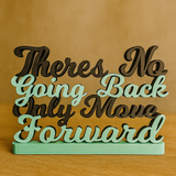 MITRAYAA Creative Nameplate – There’s No Going Back l Motivational Desk & Shelf Decor |  Compact Home Decor Accent | Pack 1