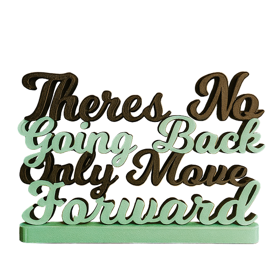 MITRAYAA Creative Nameplate – There’s No Going Back l Motivational Desk & Shelf Decor |  Compact Home Decor Accent | Pack 1