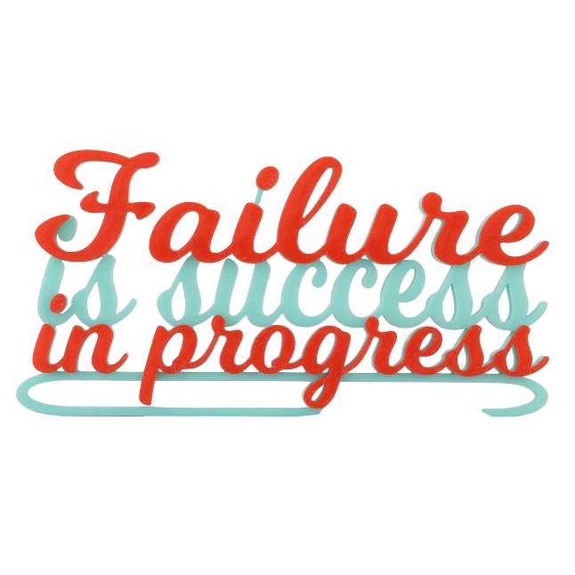 Creative Nameplate – Failure is Success in Progress | Motivational Desk & Study  Decor | Inspirational Gift for Students, Professionals & Friends | Pack 1
