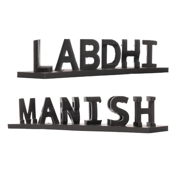 Dual Illusion Nameplate | Handcrafted Personalized Desk Nameplate | Stylish  Compact Gift for Couples l Pack 1