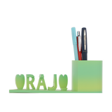 Dual Illusion Nameplate with Pen Stand | Handcrafted Desk Organizer |  Personalized Nameplate with Pen Holder | Compact Office Desk Decor & Gift | Pack 1