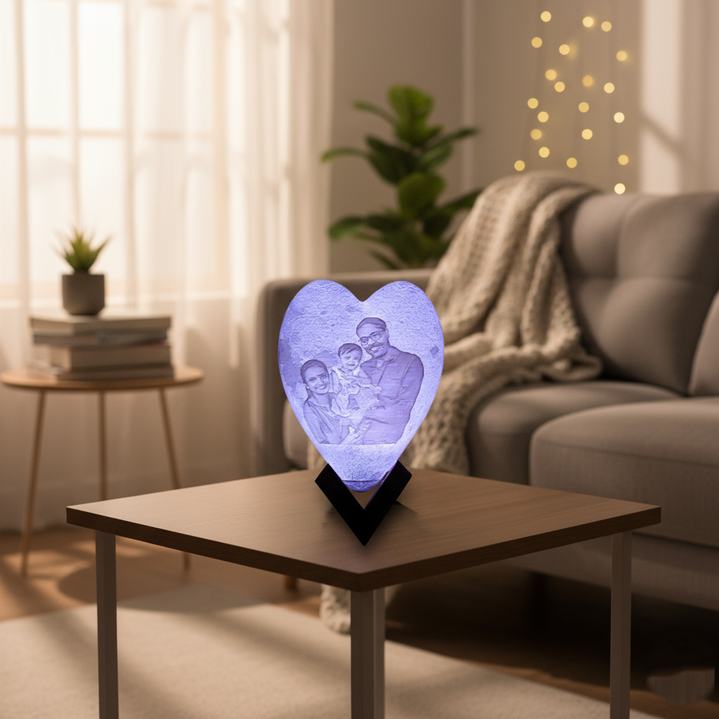 Personalized Heart Moon Lamp – Romantic LED Light | Handcrafted Lamp with  Names & Messages | Warm Glow for Bedroom | Anniversary, Birthday & Couple Gift Decor  Accent | Pack 1