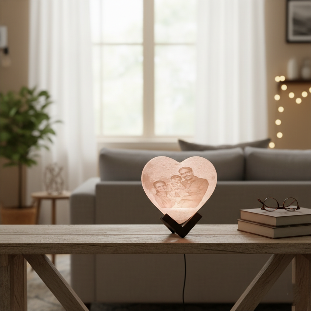 Personalized Heart Moon Lamp – Romantic LED Light | Handcrafted Lamp with  Names & Messages | Warm Glow for Bedroom | Anniversary, Birthday & Couple Gift Decor  Accent | Pack 1