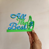 MITRAYAA Creative Nameplate – All the Best | Table Top Motivational Gift for Friends,  Colleagues & Students | Pack 1
