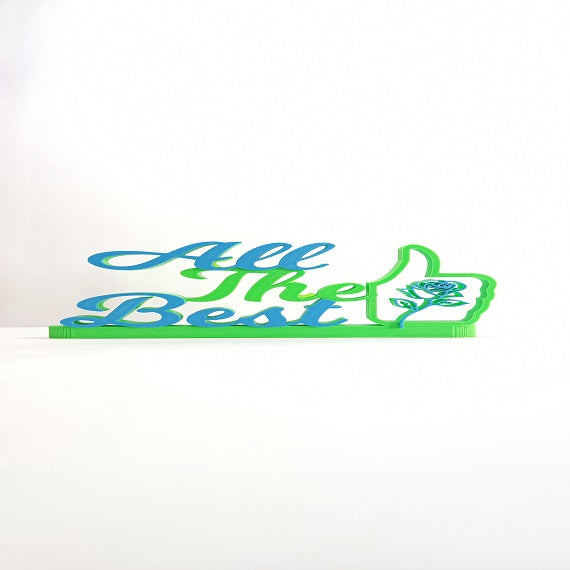 MITRAYAA Creative Nameplate – All the Best | Table Top Motivational Gift for Friends,  Colleagues & Students | Pack 1