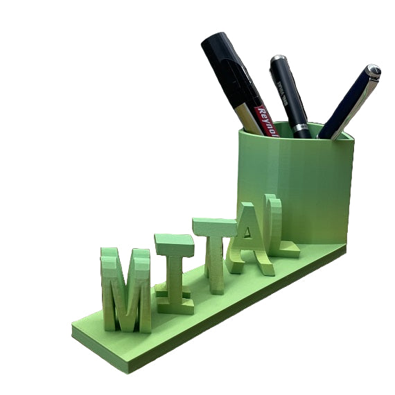 MITRAYAA Dual Illusion Nameplate with Pen Stand | Handcrafted Desk Organizer |  Personalized Nameplate with Pen Holder | Compact Office Desk Decor & Gift | Pack 1