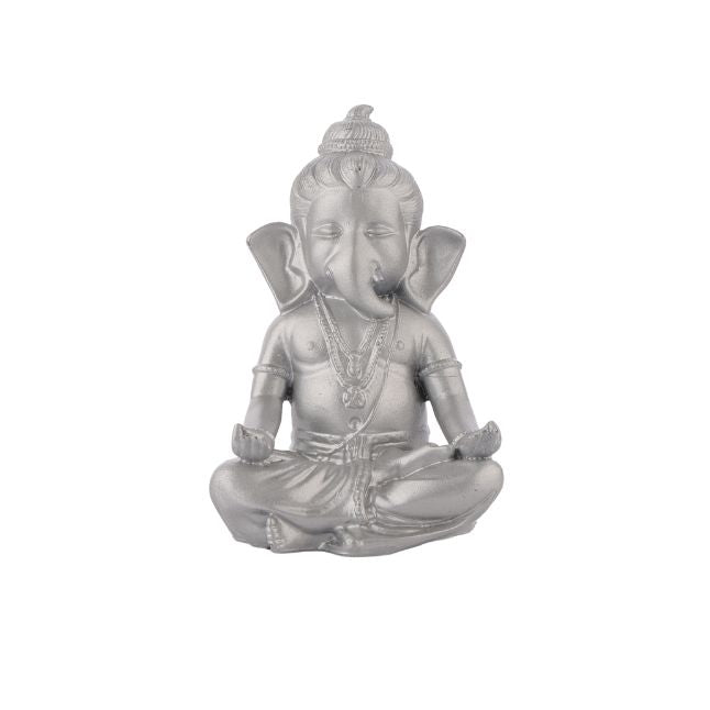 Medhira Ganesha Idol – Divine Calm in Gold and Silver