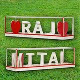 MITRAYAA Dual Illusion Nameplate | Handcrafted Personalized Desk Nameplate | Stylish  Compact Gift for Couples l Pack 1