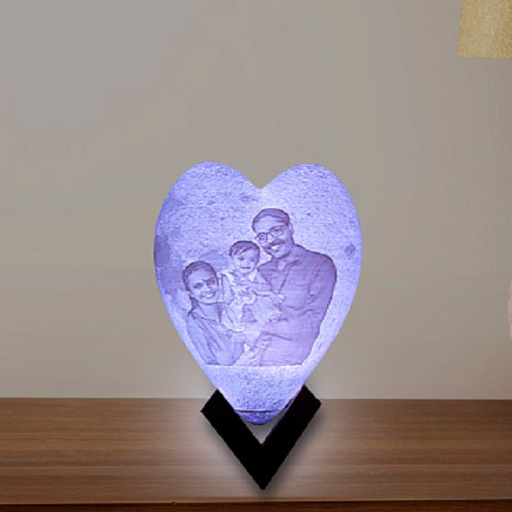 MITRAYAA Personalized Heart Moon Lamp – Romantic LED Light | Handcrafted Lamp with  Names & Messages | Warm Glow for Bedroom | Anniversary, Birthday & Couple Gift Decor  Accent | Pack 1