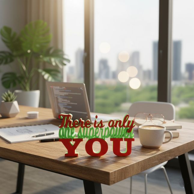 Creative Nameplate – There’s Only One | Inspirational Desk & Shelf Decor | Gift for Office, Study & Home Decor | Compact Table Accent | Pack 1