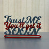 MITRAYAA Creative Nameplate – Trust Me | Fun & Motivational Desk Decor | Customizable  Door & Shelf Accent | Gift for Office & Home Use | Pack 1