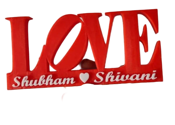 MITRAYAA Valentine’s Day Love Nameplate – Romantic Desk Decor | Personalized Gift for  Couples, Anniversary & Valentine’s Day | Pack 1