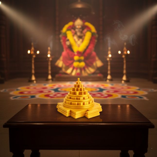 Shri Yantra – Sacred Spiritual Symbol | Religious Accent for Pooja Rooms,  Desks & Shelves | Positive Energy Home Decor l Pack 1